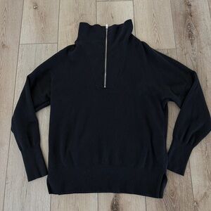 Abercrombie & Fitch Black Zip Up Sweater Pull Over Top Soft A&F Collection XS